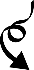 Black Curvy Arrow